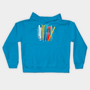 Colorful skis Kids Hoodie